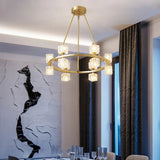 Contemporary Ring Square Crystal Living Room Chandelier Image - 6