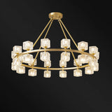 Contemporary Ring Square Crystal Living Room Chandelier Image - 7