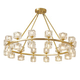 Contemporary Ring Square Crystal Living Room Chandelier Image - 9