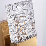 Modern Crystal Glass Rectangular Up Down Wall Sconce Image - 15