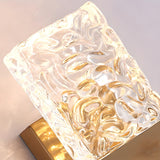 Modern Crystal Glass Rectangular Up Down Wall Sconce Image - 17