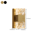 Modern Crystal Glass Rectangular Up Down Wall Sconce #size