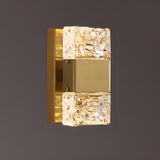 Modern Crystal Glass Rectangular Up Down Wall Sconce Image - 2