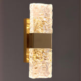 Modern Crystal Glass Rectangular Up Down Wall Sconce Image - 9