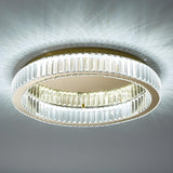 Modern Crystal Gold Round Dimmable Flush Mount Light Image - 15