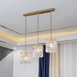 Modern Crystal Pendant Island Ceiling Light Trio Image - 3