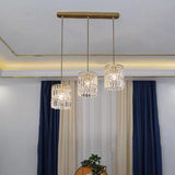 Modern Crystal Pendant Island Ceiling Light Trio Image - 4