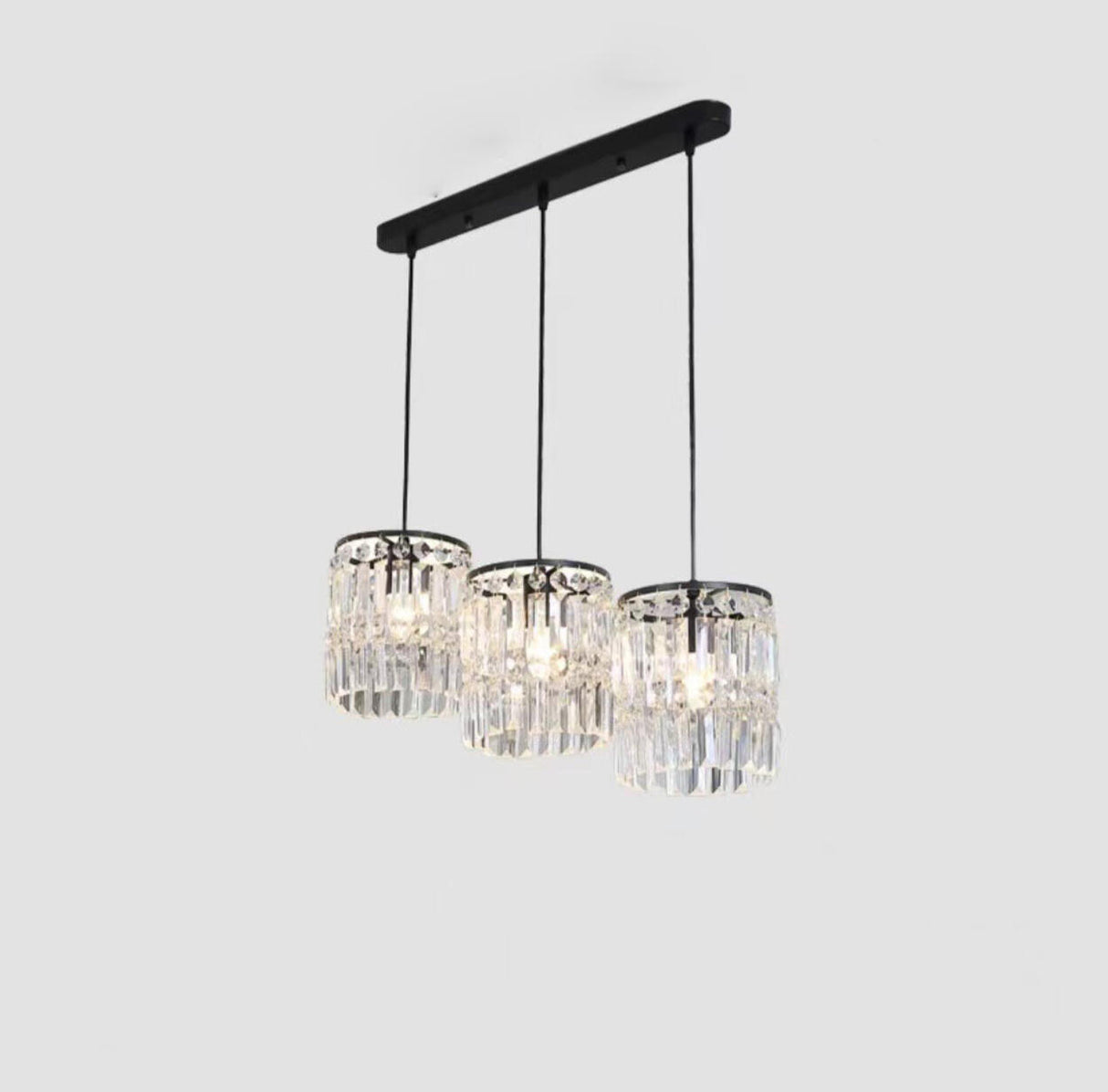 Modern Crystal Pendant Island Ceiling Light Trio Image - 5