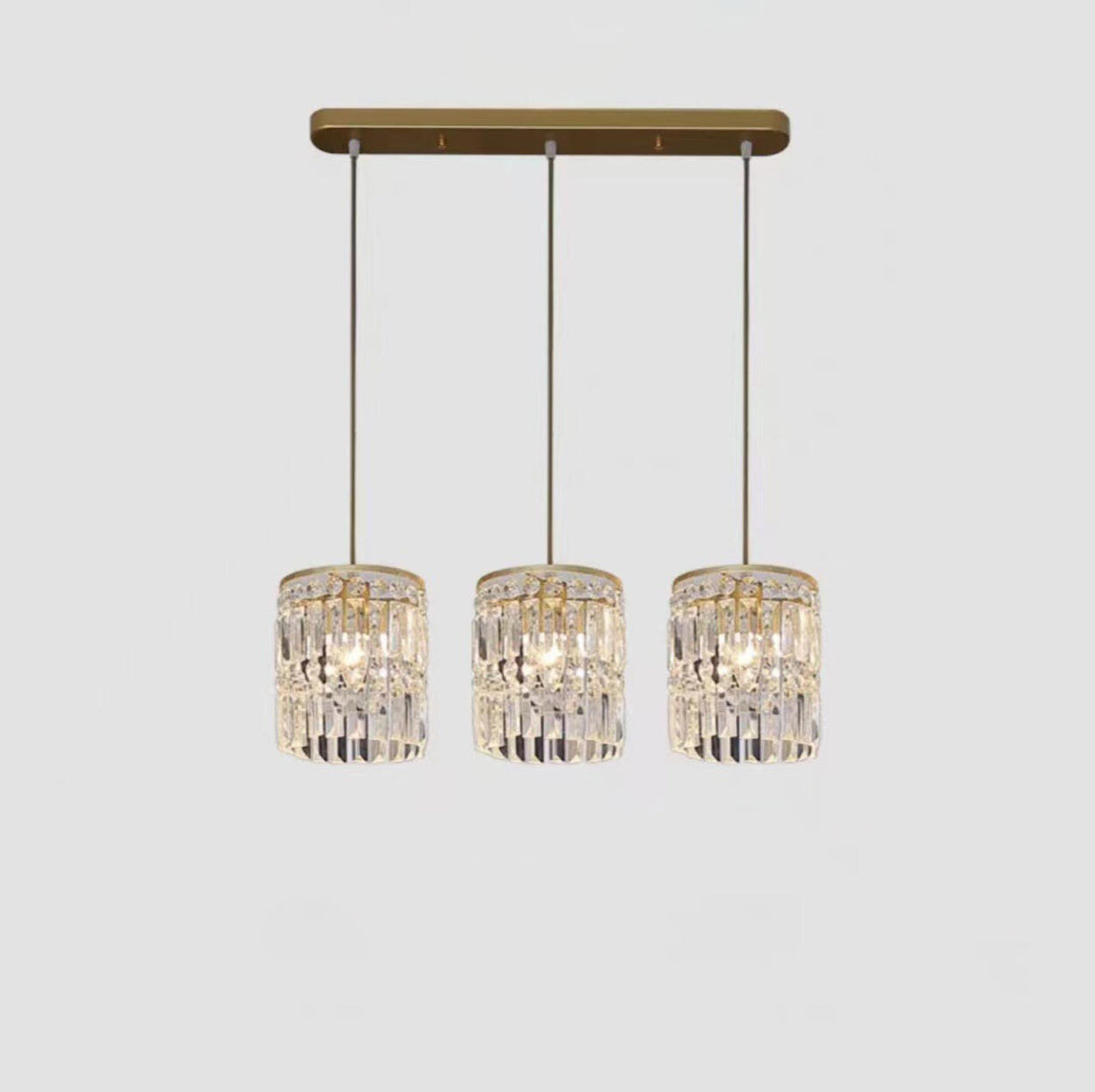 Modern Crystal Pendant Island Ceiling Light Trio Image - 6