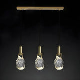 Modern Crystal Pendant Light Gold Bedroom Adjustable Height Image - 10