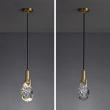 Modern Crystal Pendant Light Gold Bedroom Adjustable Height Image - 12