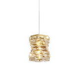 Modern Crystal Rectangular Cube LED Pendant Light Image - 5