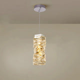 Modern Crystal Rectangular Cube LED Pendant Light Image - 8