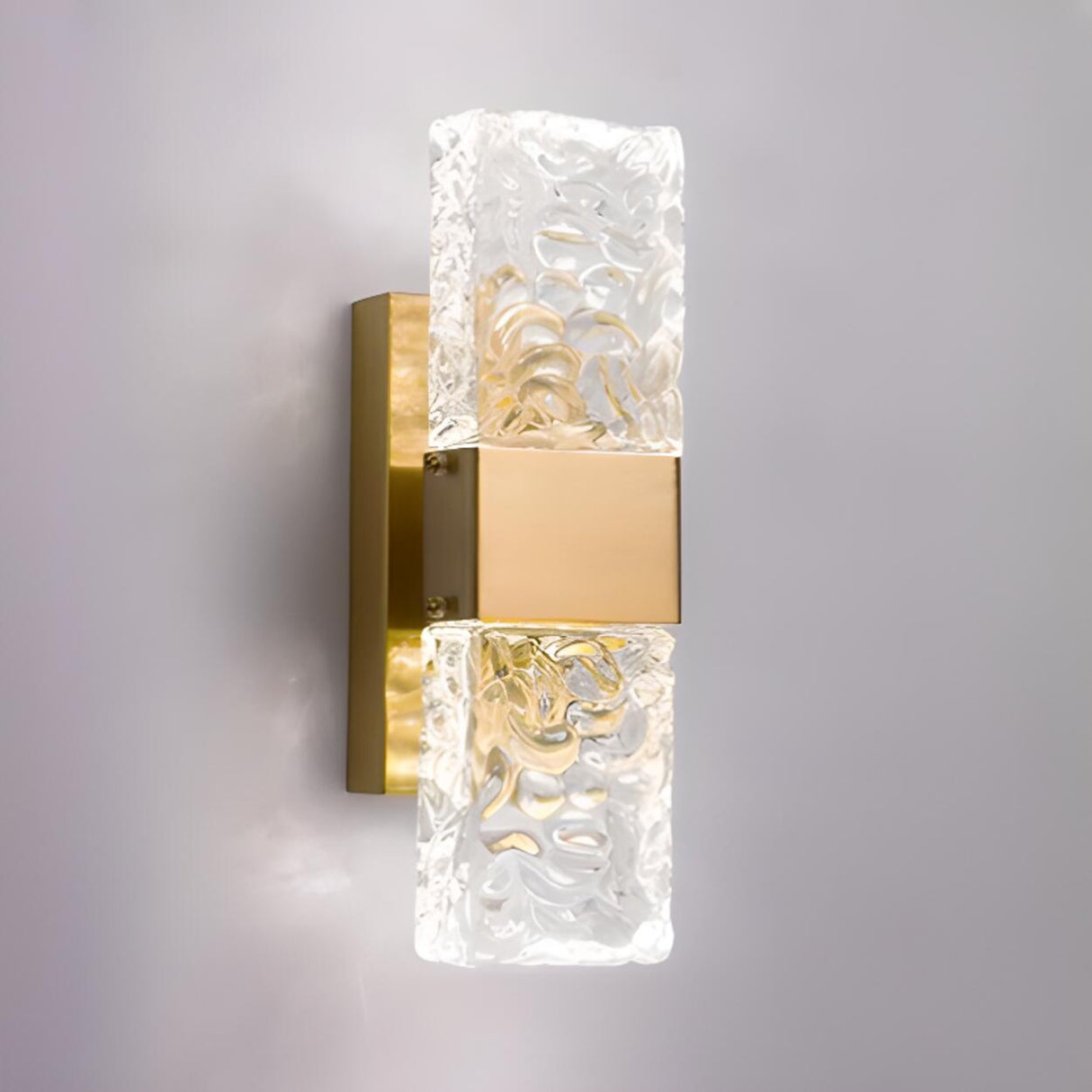 Modern Crystal Rectangular Glass Wall Sconce Image - 11