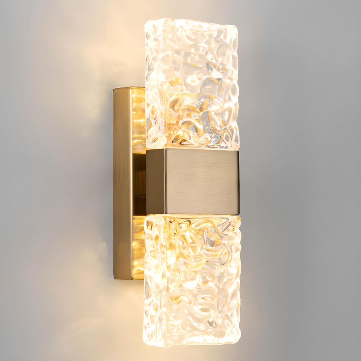 Modern Crystal Rectangular Glass Wall Sconce Image - 12