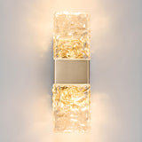 Modern Crystal Rectangular Glass Wall Sconce Image - 14