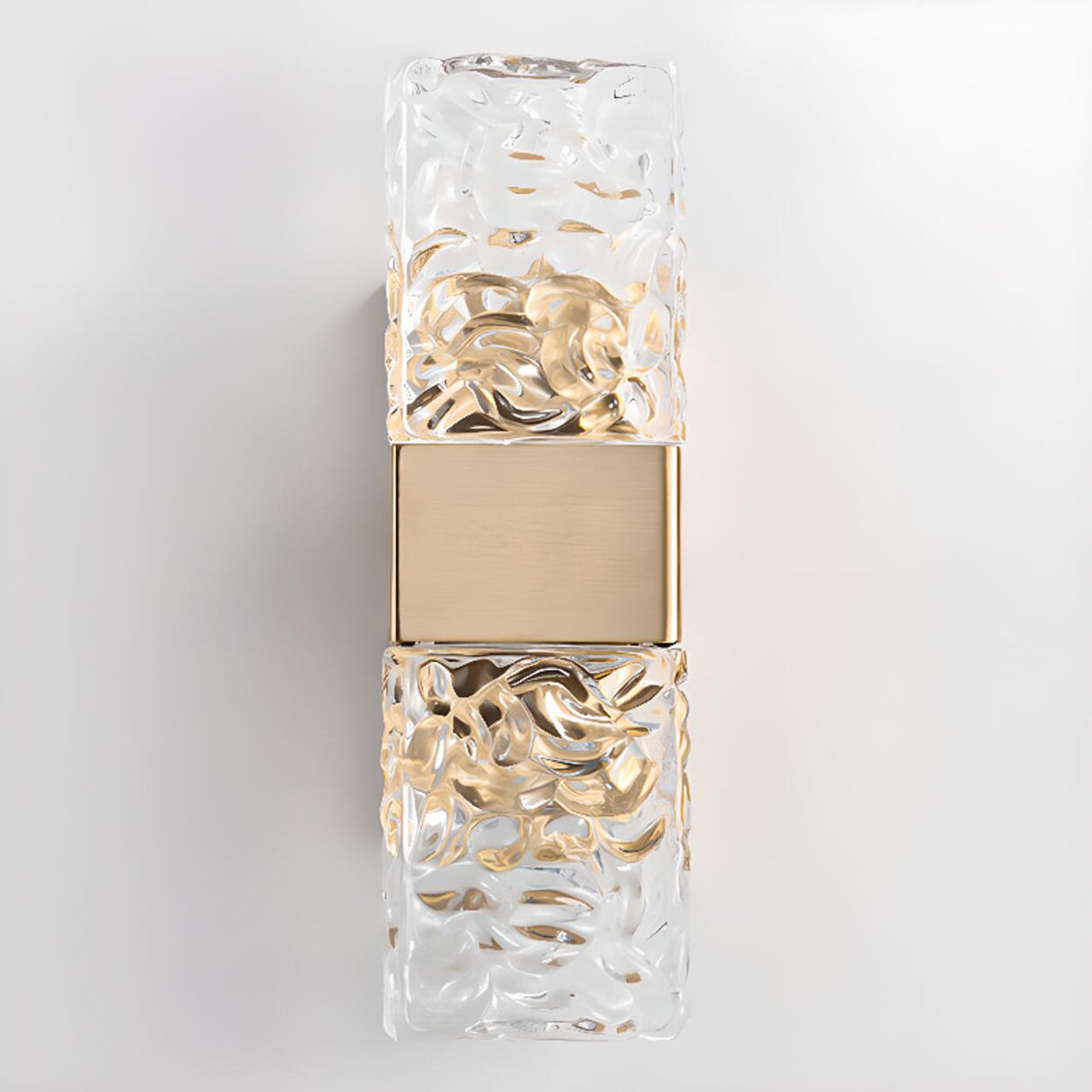 Modern Crystal Rectangular Glass Wall Sconce Image - 15