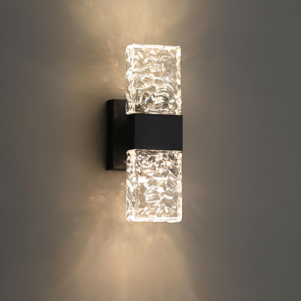 Modern Crystal Rectangular Glass Wall Sconce Image - 16