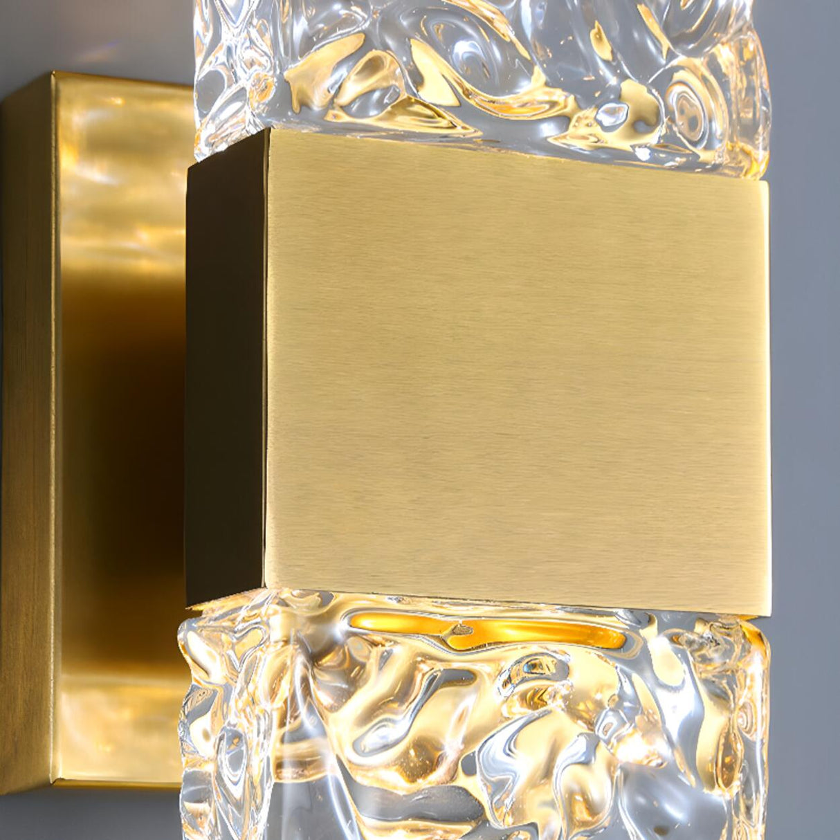 Modern Crystal Rectangular Glass Wall Sconce Image - 19