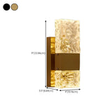 Modern Crystal Rectangular Glass Wall Sconce Image - 21