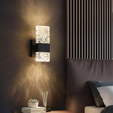 Modern Crystal Rectangular Glass Wall Sconce Image - 3