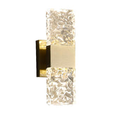 Modern Crystal Rectangular Glass Wall Sconce Image - 5