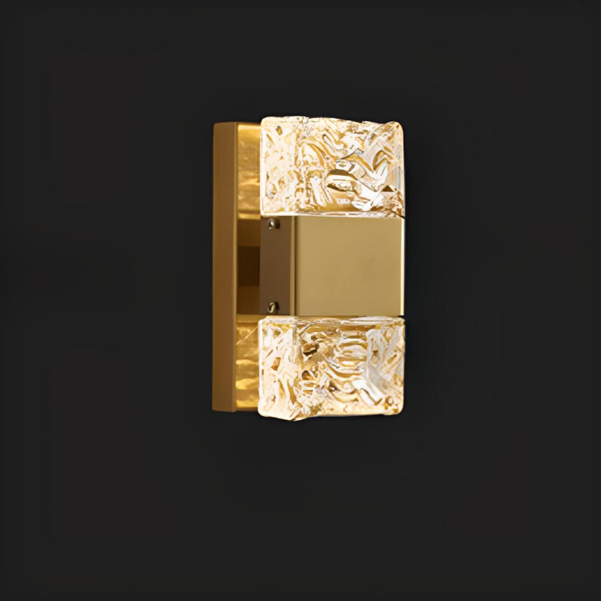 Modern Crystal Rectangular Glass Wall Sconce Image - 9