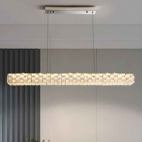 Modern Crystal Rectangular Island Chandelier Light Image - 1