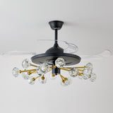 Modern Crystal Sputnik Chandelier Fan with Light Image - 13