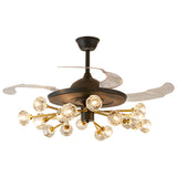 Modern Crystal Sputnik Chandelier Fan with Light Image - 9