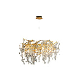 Modern Crystal Teardrop Round Chandelier Adjustable Height Image - 10