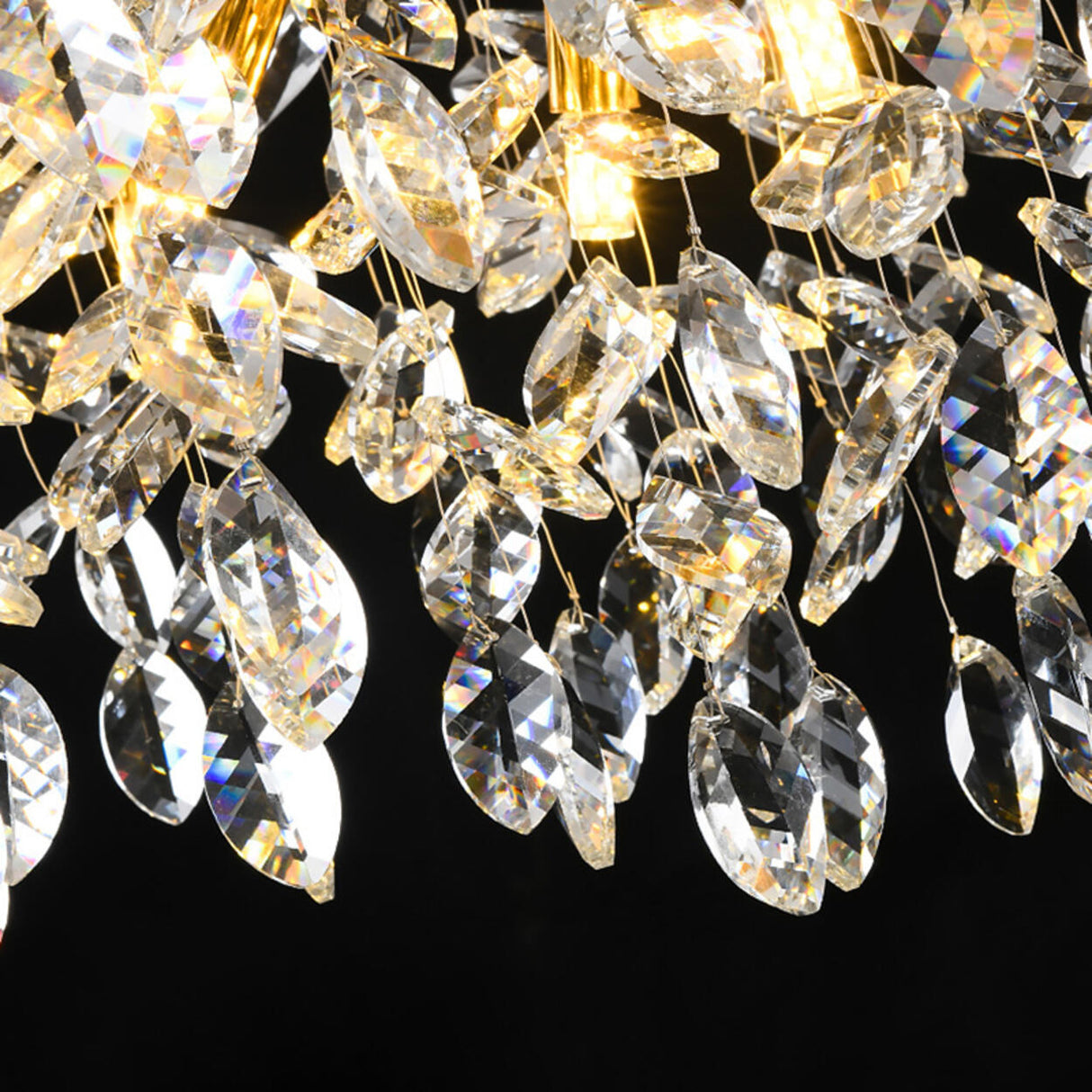 Modern Crystal Teardrop Round Chandelier Adjustable Height Image - 12