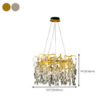 Modern Crystal Teardrop Round Chandelier Adjustable Height #size