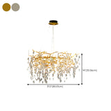 Modern Crystal Teardrop Round Chandelier Adjustable Height Image - 17