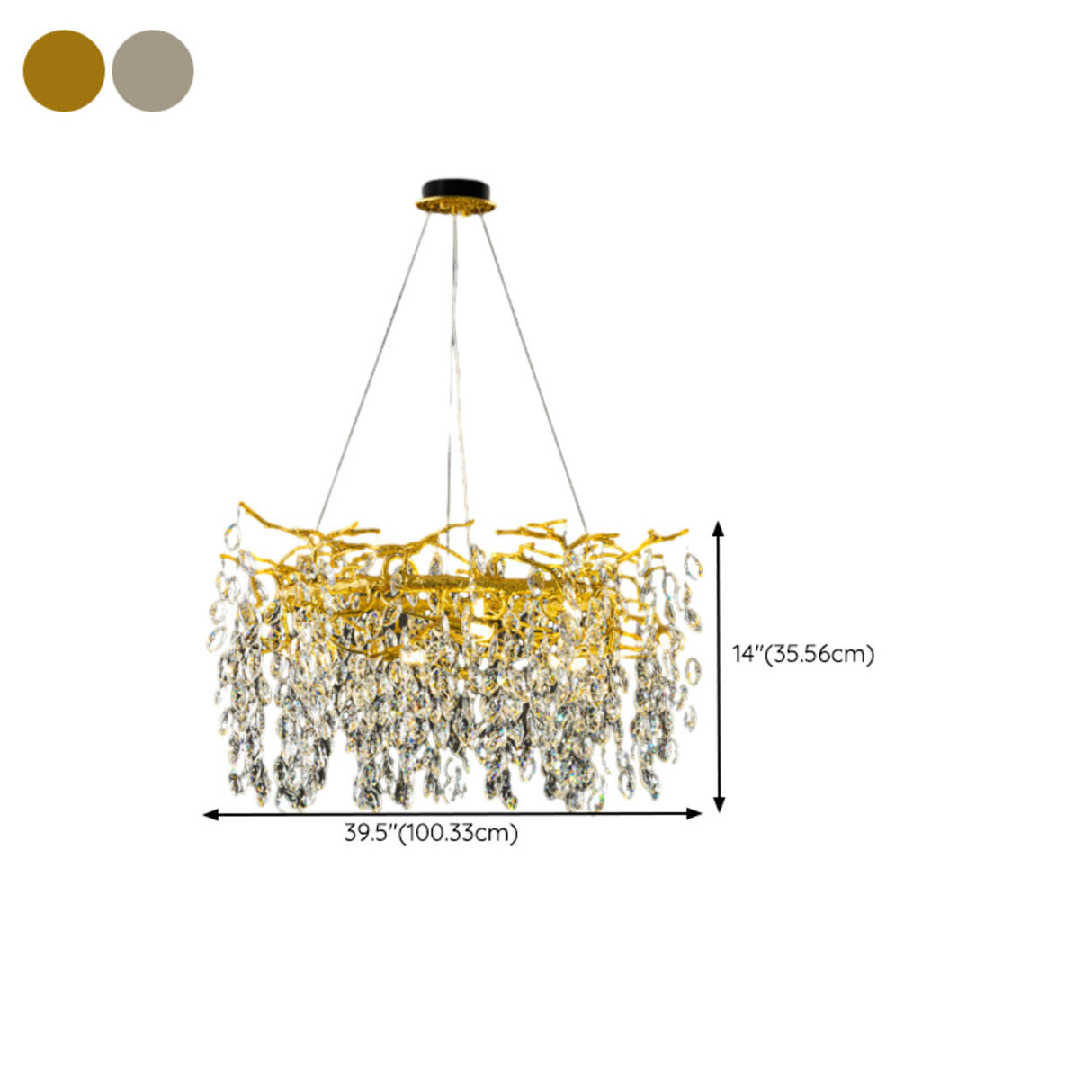 Modern Crystal Teardrop Round Chandelier Adjustable Height Image - 18