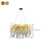 Modern Crystal Teardrop Round Chandelier Adjustable Height Image - 18