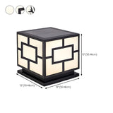 Modern Cube Metal Outdoor Garden Pillar Light Black Image - 20