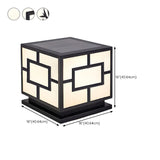 Modern Cube Metal Outdoor Garden Pillar Light Black Image - 21