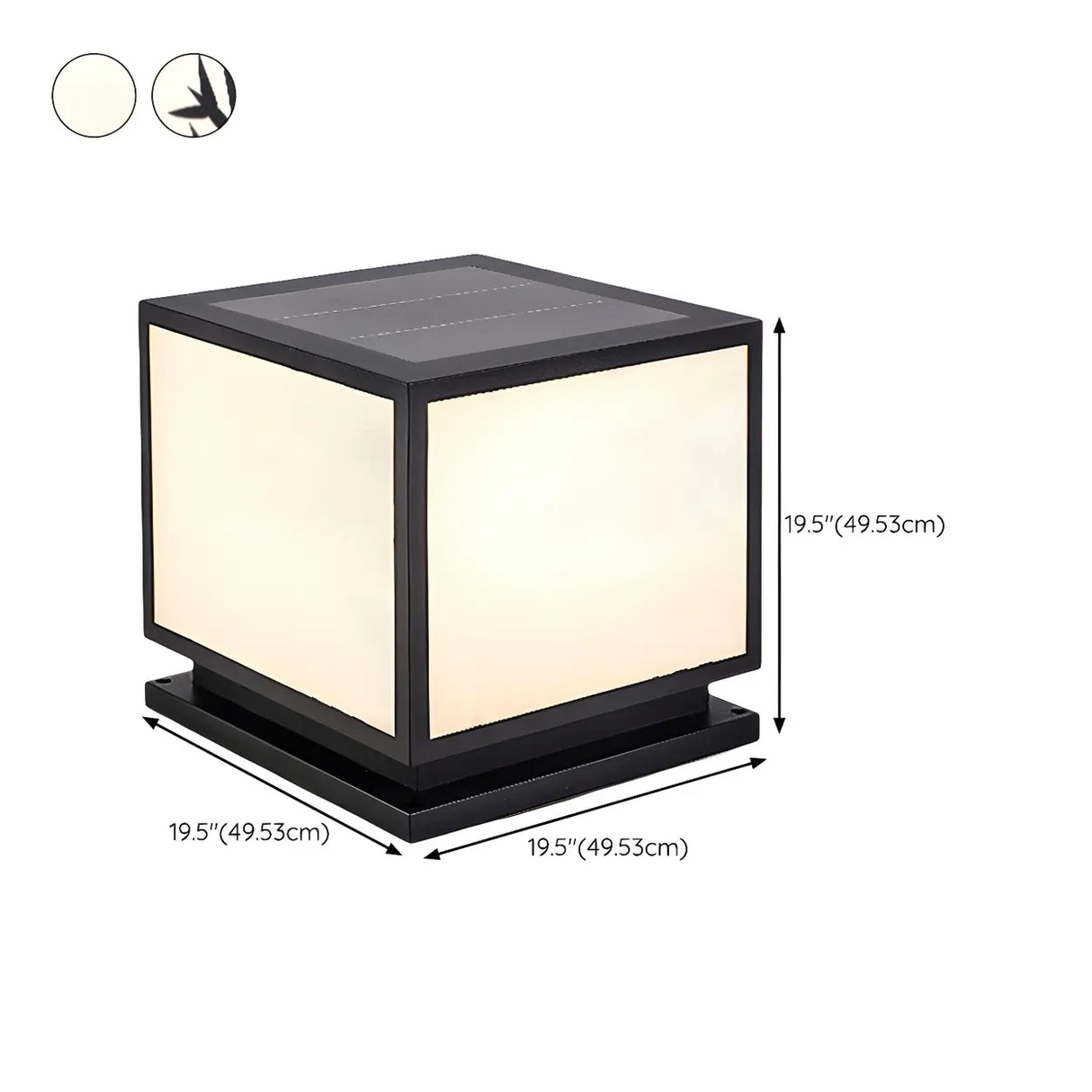 Modern Cube Metal Outdoor Garden Pillar Light Black Image - 22