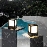 Modern Cube Metal Waterproof Outdoor Pool Post Light Image - 10