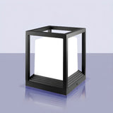 Modern Cube Metal Waterproof Outdoor Pool Post Light Image - 7