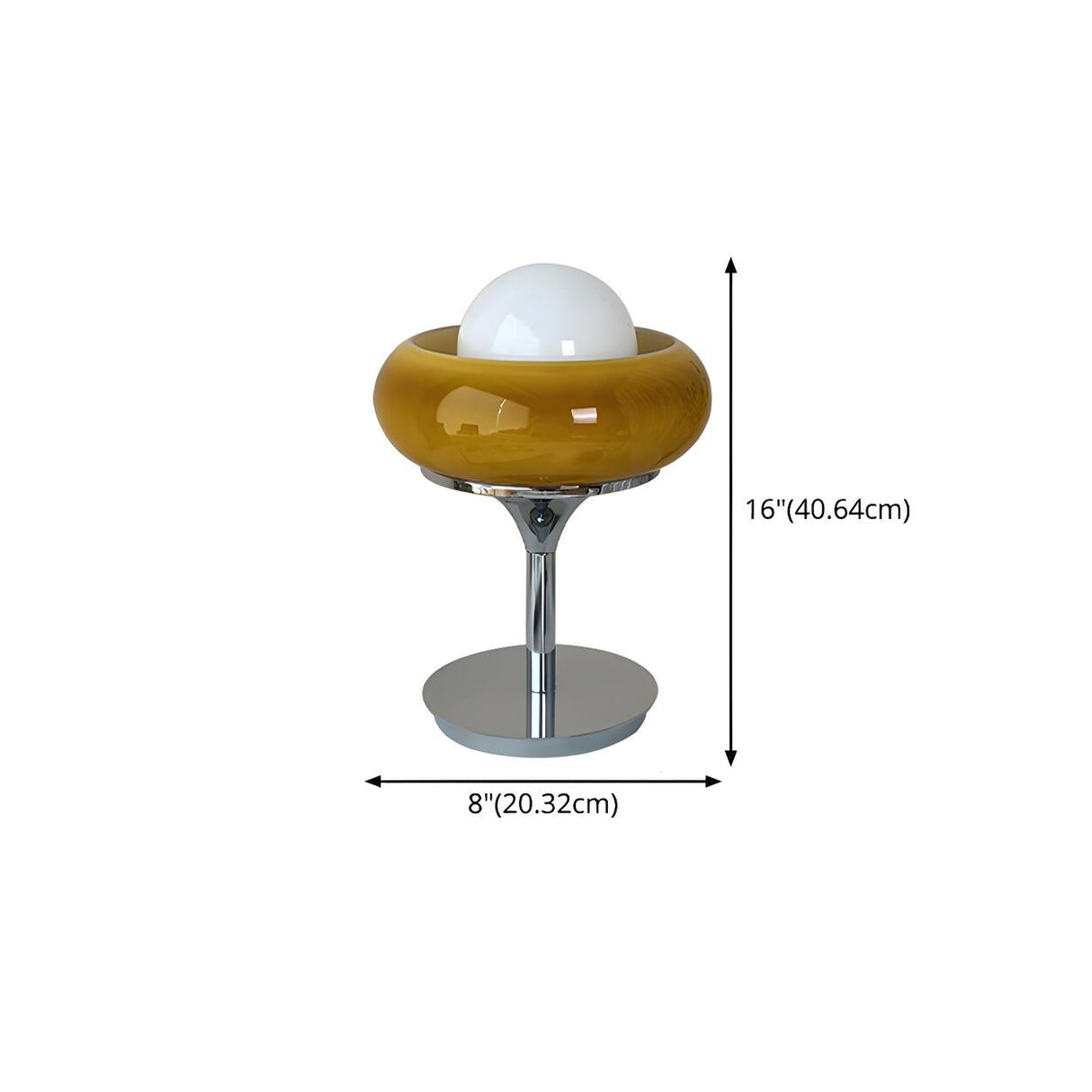 Modern Cup Shade Dome Glass Bedroom Decor Table Lamp 