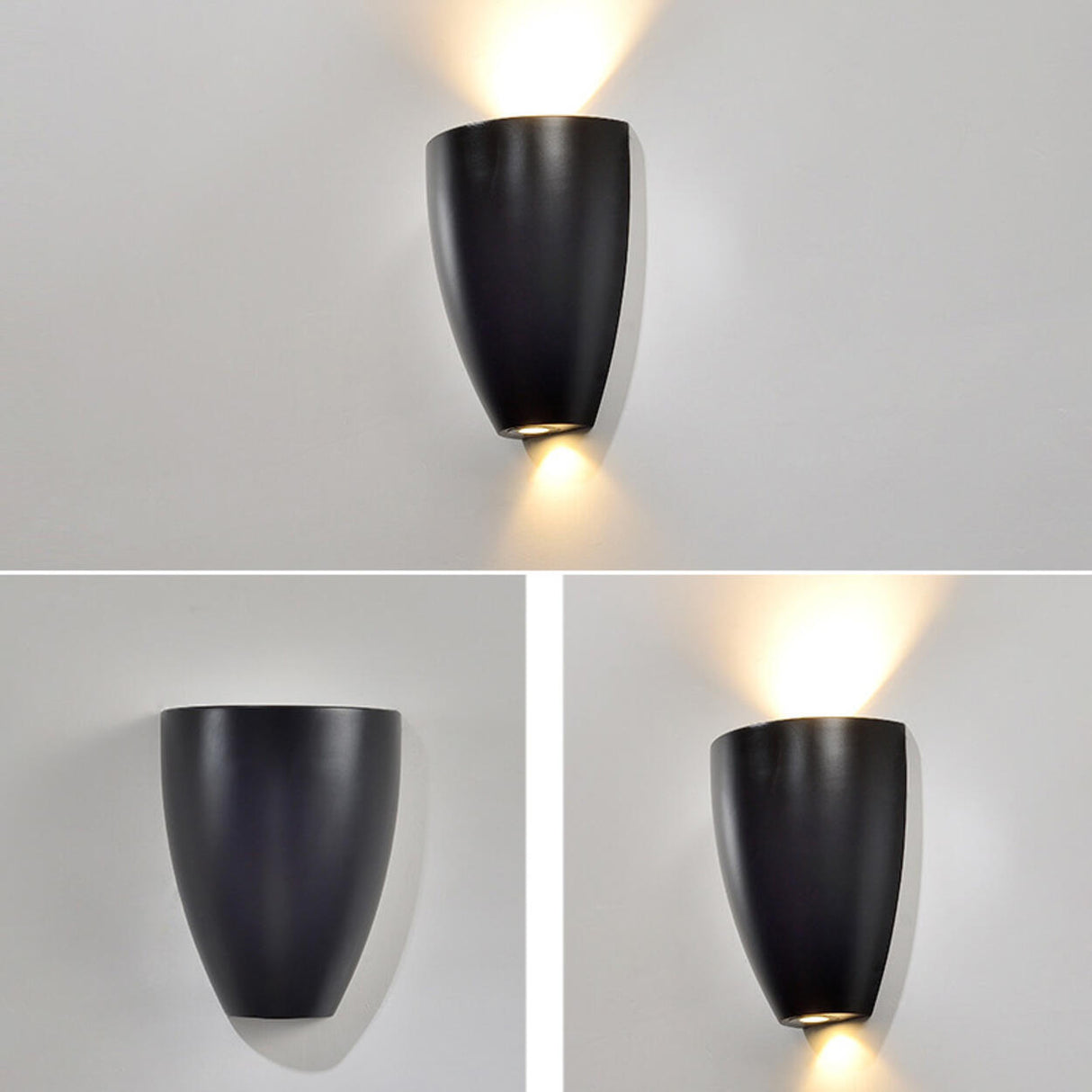 Modern Cup-Shaped Black Up Down Vanity Wall Light Image - 15