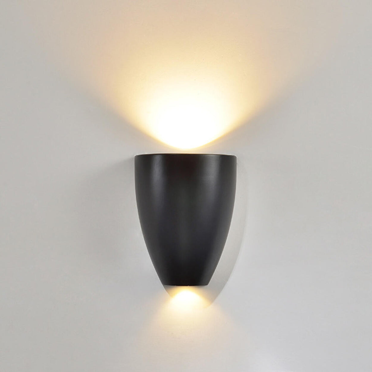 Modern Cup-Shaped Black Up Down Vanity Wall Light Image - 7