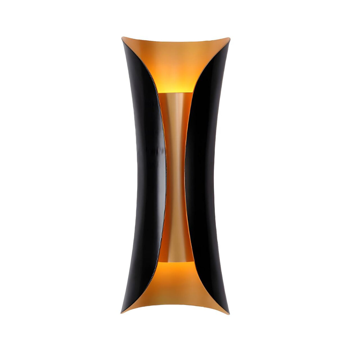 Modern Curl Black and Gold Up Down Bedside Wall Sconce Image - 4