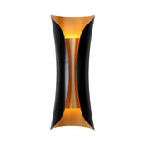 Modern Curl Black and Gold Up Down Bedside Wall Sconce Image - 4