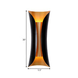 Modern Curl Black and Gold Up Down Bedside Wall Sconce Image - 7