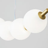 Modern Curve White Ball LED Island Pendant Light Image - 10