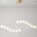 Modern Curve White Ball LED Island Pendant Light Image - 12