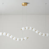 Modern Curve White Ball LED Island Pendant Light Image - 13